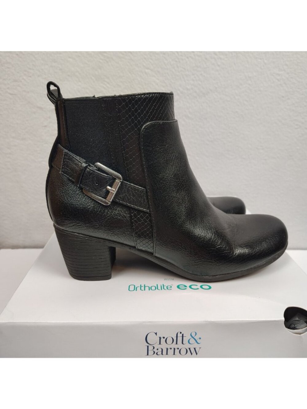 Croft & Barrow Gila High Heel Ankle Boots Women's sz 7 Faux Leather - Picture 3 of 13